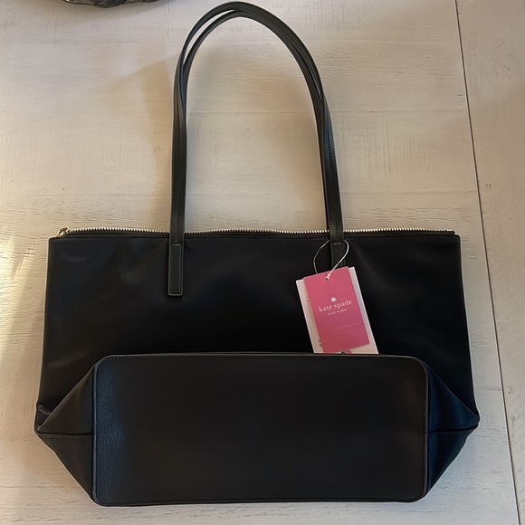 NWT-Kate Spade Nylon Black Tote-Reg-$249 - Picture 3 of 14
